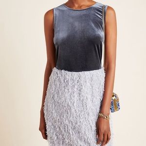 Anthropologie Astor Feathered Mini Dress